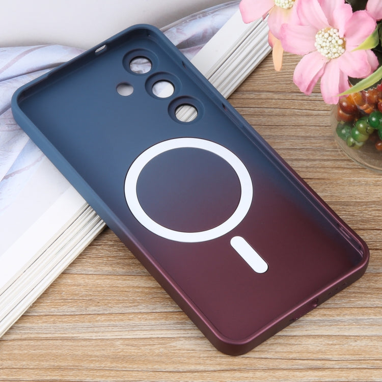 For Samsung Galaxy S25+ 5G Liquid TPU Silicone Gradient MagSafe Phone Case(Blue Purple) by buy2fix