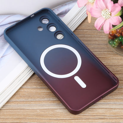 For Samsung Galaxy S25+ 5G Liquid TPU Silicone Gradient MagSafe Phone Case(Blue Purple) by buy2fix