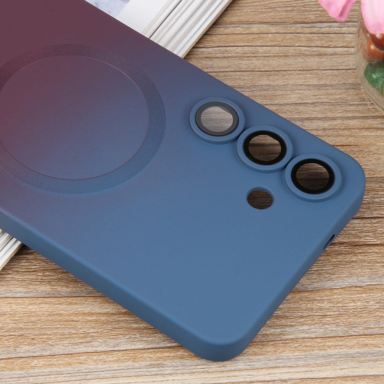 For Samsung Galaxy S25+ 5G Liquid TPU Silicone Gradient MagSafe Phone Case(Blue Purple) by buy2fix