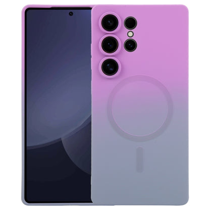 For Samsung Galaxy S25 Ultra 5G Liquid TPU Silicone Gradient MagSafe Phone Case(Purple Grey) by buy2fix