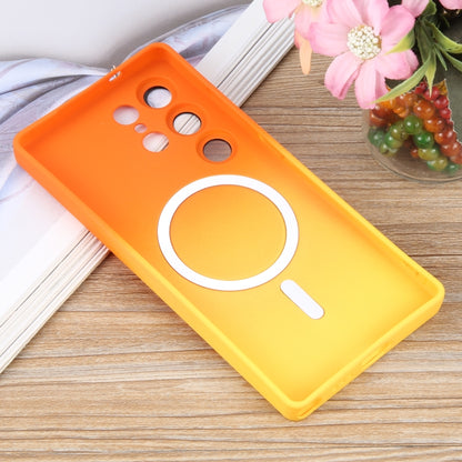 For Samsung Galaxy S25 Ultra 5G Liquid TPU Silicone Gradient MagSafe Phone Case(Orange Yellow) by buy2fix