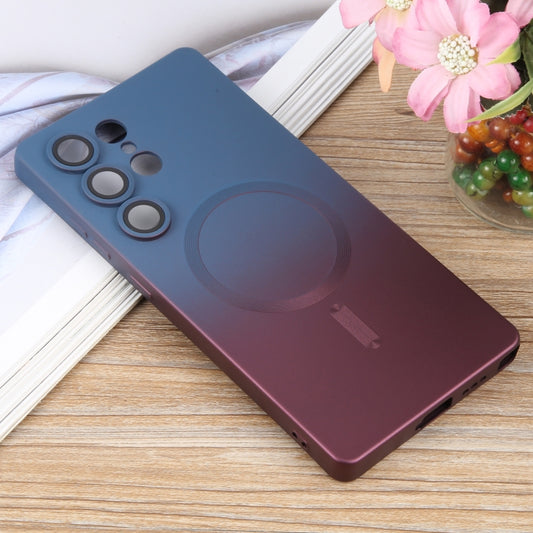 For Samsung Galaxy S25 Ultra 5G Liquid TPU Silicone Gradient MagSafe Phone Case(Blue Purple) by buy2fix