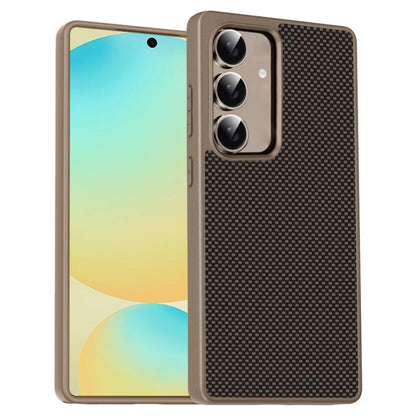 For Samsung Galaxy S25 5G Pita Series TPU + PC Texture Phone Case(Gold) by buy2fix