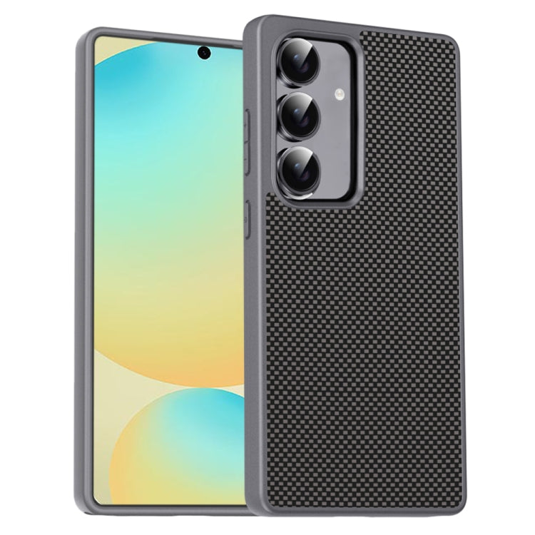 For Samsung Galaxy S25 5G Pita Series TPU + PC Texture Phone Case(Grey) by buy2fix