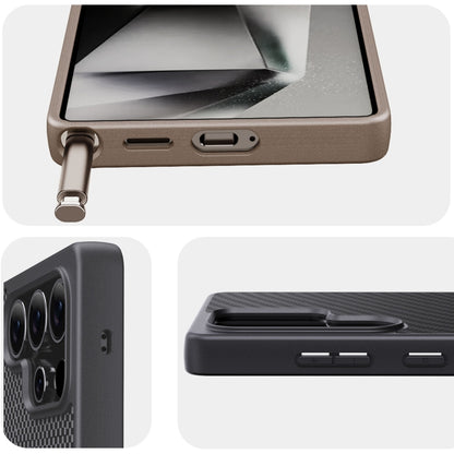 For Samsung Galaxy S25 Ultra 5G Pita Series TPU + PC Texture Phone Case(Black) by buy2fix