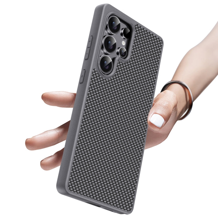 For Samsung Galaxy S25 5G Pita Series TPU + PC Texture Phone Case(Grey) by buy2fix