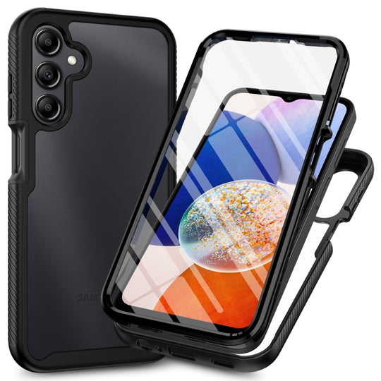 For Samsung Galaxy A25 5G Starry Sky Solid Color Series PC + TPU Phone Case with PET Film(Black)