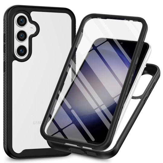 For Samsung Galaxy A55 5G Starry Sky Solid Color Series PC + TPU Phone Case with PET Film(Black)