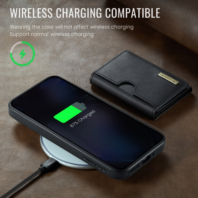 For Google Pixel 9 Pro XL DG.MING M6 Series RFID Tri-fold Card Bag Removable Leather Phone Case(Black) - Google Cases by DG.MING | Online Shopping UK | buy2fix