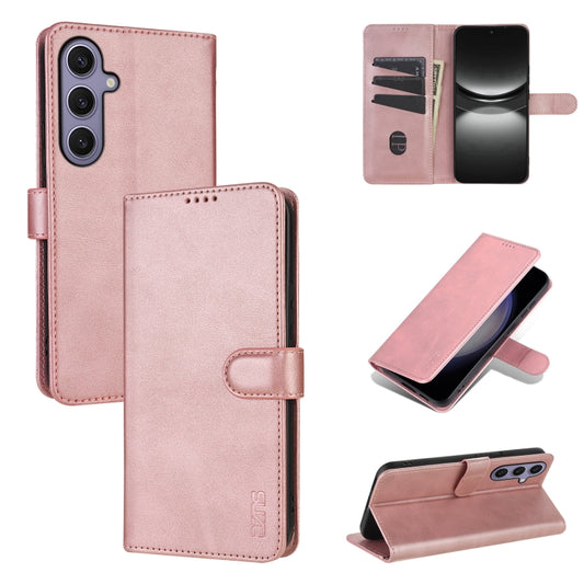 For Samsung Galaxy S25 5G AZNS Skin Feel Calf Texture Flip Leather Phone Case(Rose Gold) - Galaxy S25 5G Cases by AZNS | Online Shopping UK | buy2fix