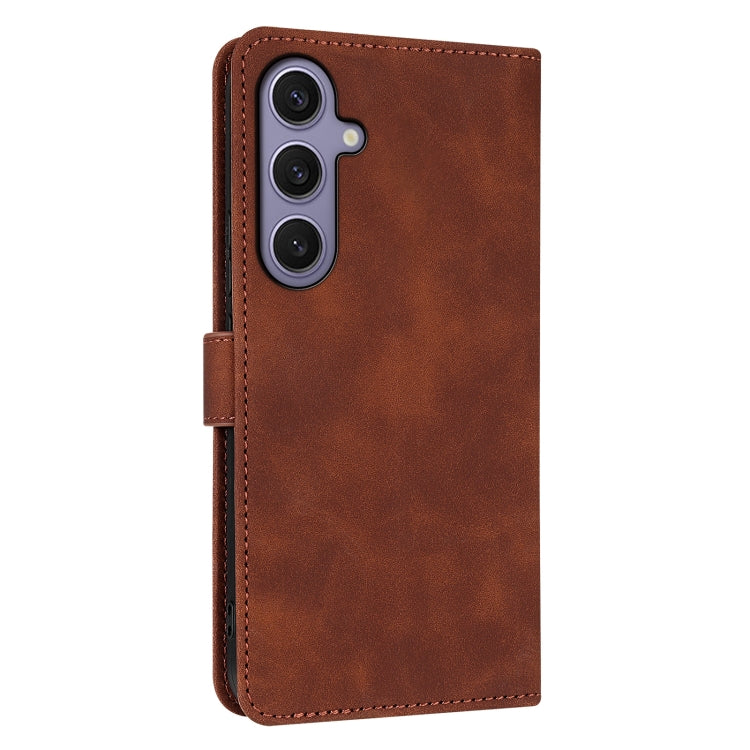 For Samsung Galaxy S25 5G AZNS Skin Feel Calf Texture Flip Leather Phone Case(Brown) - Galaxy S25 5G Cases by AZNS | Online Shopping UK | buy2fix