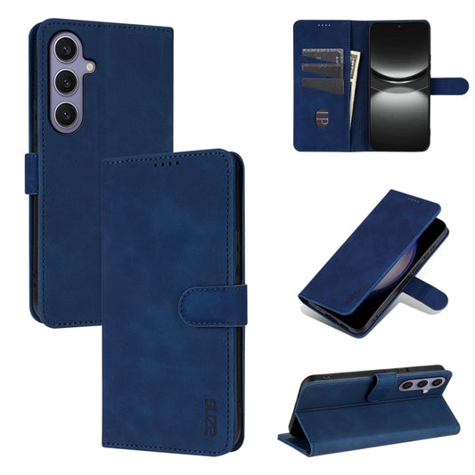 For Samsung Galaxy S25+ 5G AZNS Skin Feel Calf Texture Flip Leather Phone Case(Blue) - Galaxy S25+ 5G Cases by AZNS | Online Shopping UK | buy2fix