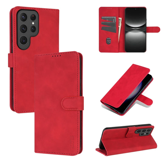 For Samsung Galaxy S25 Ultra 5G AZNS Skin Feel Calf Texture Flip Leather Phone Case(Red) - Galaxy S25 Ultra 5G Cases by AZNS | Online Shopping UK | buy2fix