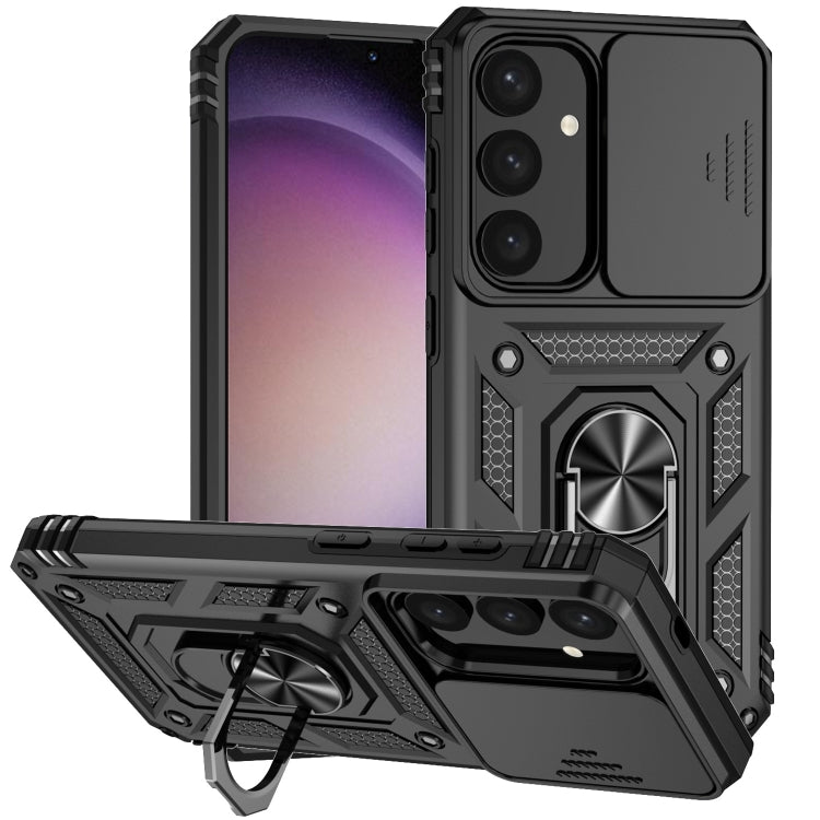For Samsung Galaxy S25 5G Sliding Camshield Holder Phone Case(Black) by buy2fix