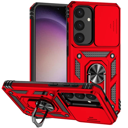 For Samsung Galaxy S25 5G Sliding Camshield Holder Phone Case(Red) by buy2fix