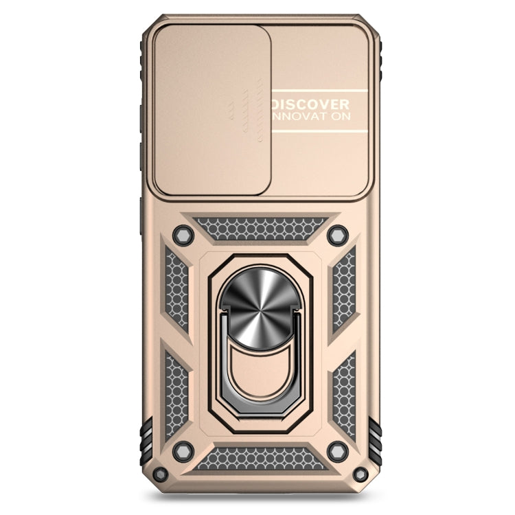 For Samsung Galaxy S25 5G Sliding Camshield Holder Phone Case(Gold) by buy2fix