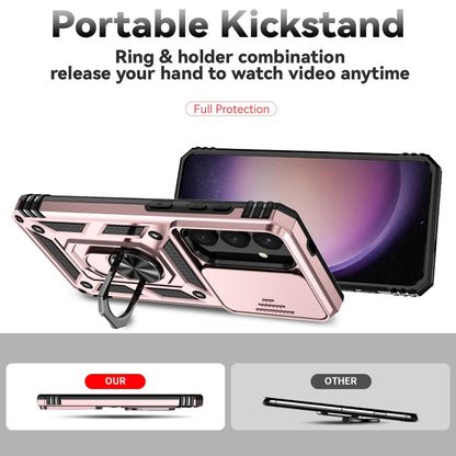 For Samsung Galaxy S25 5G Sliding Camshield Holder Phone Case(Gold) by buy2fix