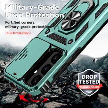 For Samsung Galaxy S25 5G Sliding Camshield Holder Phone Case(Green) by buy2fix