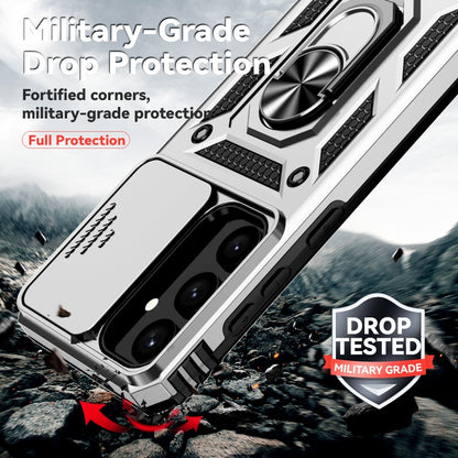 For Samsung Galaxy S25 5G Sliding Camshield Holder Phone Case(Silver) by buy2fix