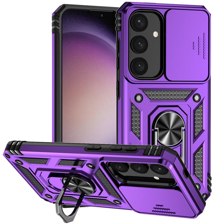 For Samsung Galaxy S25 5G Sliding Camshield Holder Phone Case(Purple) by buy2fix