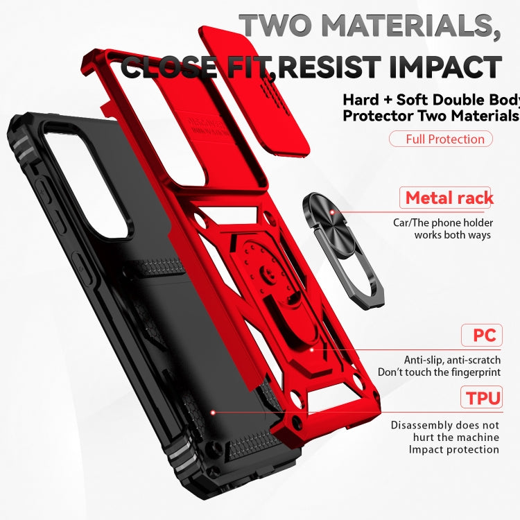 For Samsung Galaxy S25+ 5G Sliding Camshield Holder Phone Case(Red) by buy2fix