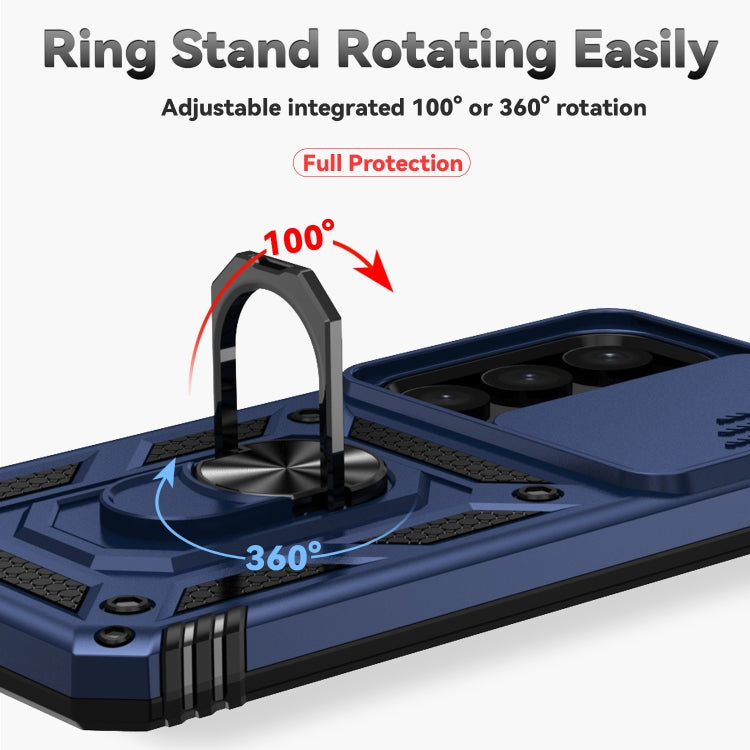 For Samsung Galaxy S25+ 5G Sliding Camshield Holder Phone Case(Blue) by buy2fix