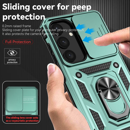 For Samsung Galaxy S25+ 5G Sliding Camshield Holder Phone Case(Green) by buy2fix