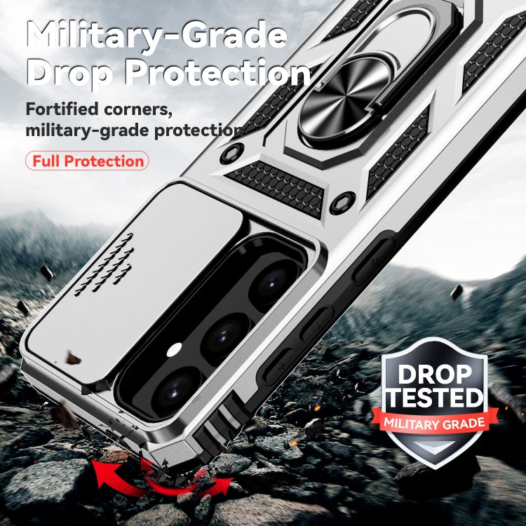 For Samsung Galaxy S25+ 5G Sliding Camshield Holder Phone Case(Silver) by buy2fix