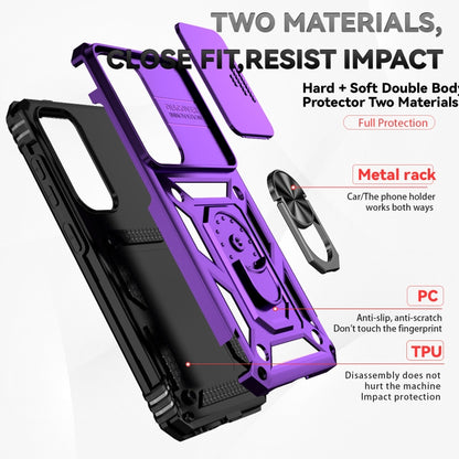 For Samsung Galaxy S25+ 5G Sliding Camshield Holder Phone Case(Purple) by buy2fix