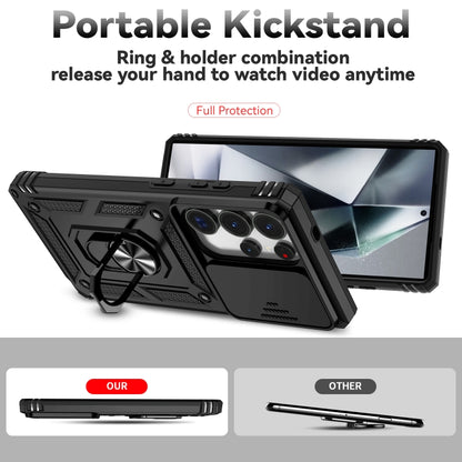 For Samsung Galaxy S25 Ultra 5G Sliding Camshield Holder Phone Case(Black) by buy2fix