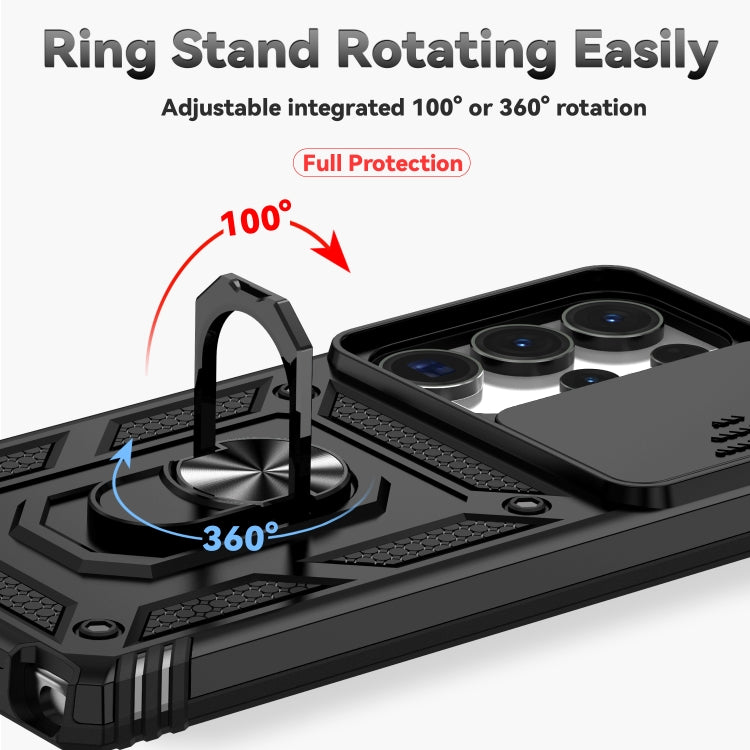 For Samsung Galaxy S25 Ultra 5G Sliding Camshield Holder Phone Case(Black) by buy2fix