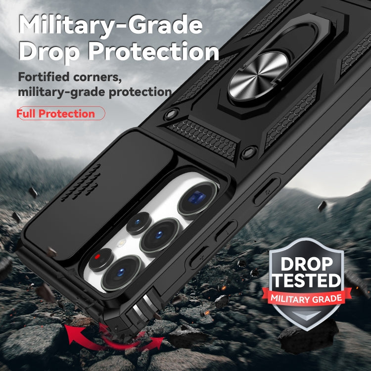 For Samsung Galaxy S25 Ultra 5G Sliding Camshield Holder Phone Case(Black) by buy2fix