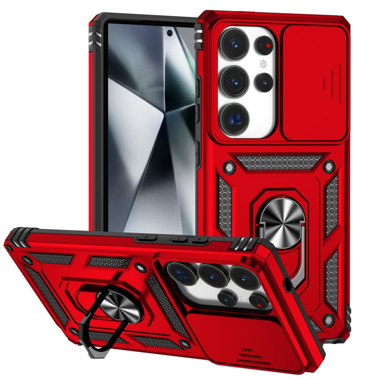 For Samsung Galaxy S25 Ultra 5G Sliding Camshield Holder Phone Case(Red) by buy2fix