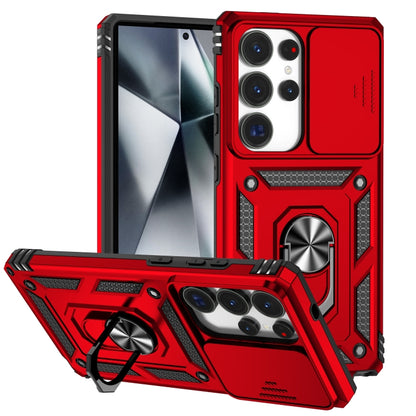 For Samsung Galaxy S25 Ultra 5G Sliding Camshield Holder Phone Case(Red) by buy2fix