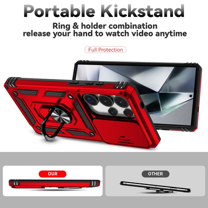 For Samsung Galaxy S25 Ultra 5G Sliding Camshield Holder Phone Case(Red) by buy2fix