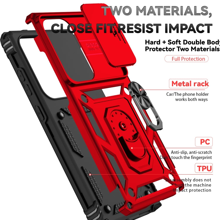 For Samsung Galaxy S25 Ultra 5G Sliding Camshield Holder Phone Case(Red) by buy2fix