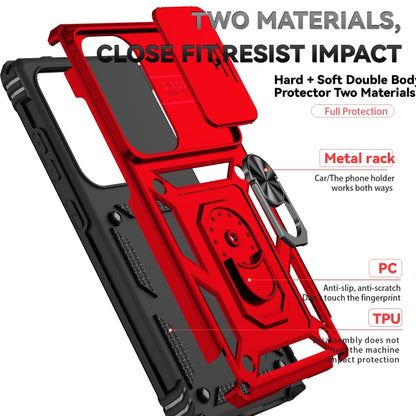 For Samsung Galaxy S25 Ultra 5G Sliding Camshield Holder Phone Case(Red) by buy2fix