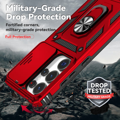 For Samsung Galaxy S25 Ultra 5G Sliding Camshield Holder Phone Case(Red) by buy2fix