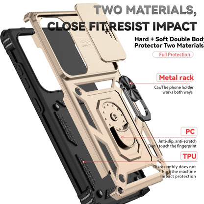 For Samsung Galaxy S25 Ultra 5G Sliding Camshield Holder Phone Case(Gold) by buy2fix
