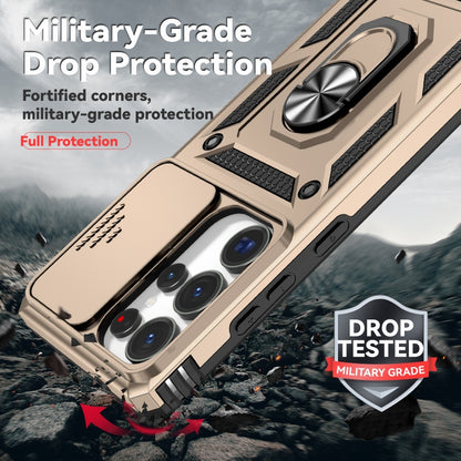 For Samsung Galaxy S25 Ultra 5G Sliding Camshield Holder Phone Case(Gold) by buy2fix