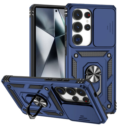 For Samsung Galaxy S25 Ultra 5G Sliding Camshield Holder Phone Case(Blue) by buy2fix