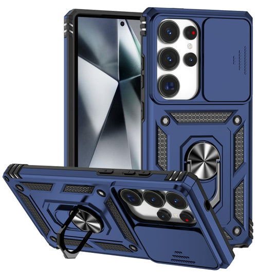 For Samsung Galaxy S25 Ultra 5G Sliding Camshield Holder Phone Case(Blue) by buy2fix