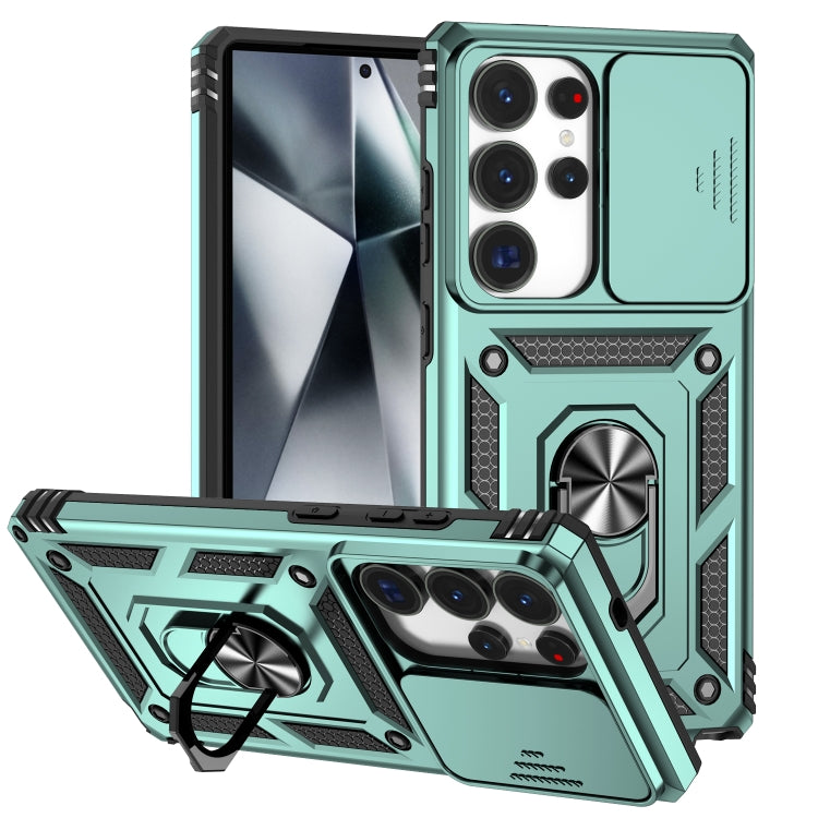 For Samsung Galaxy S25 Ultra 5G Sliding Camshield Holder Phone Case(Green) by buy2fix