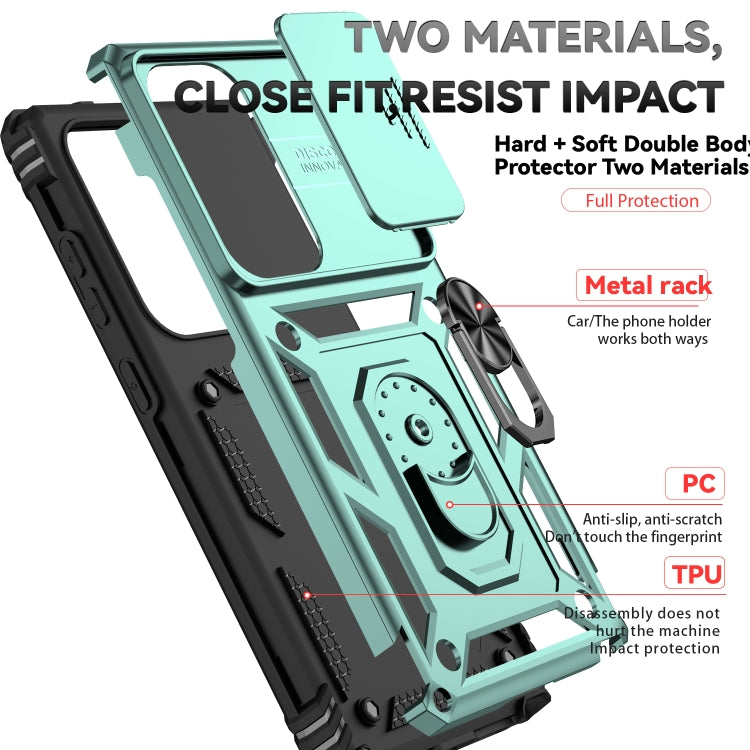 For Samsung Galaxy S25 Ultra 5G Sliding Camshield Holder Phone Case(Green) by buy2fix