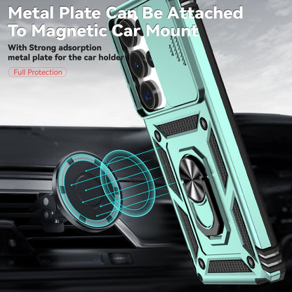 For Samsung Galaxy S25 Ultra 5G Sliding Camshield Holder Phone Case(Green) by buy2fix