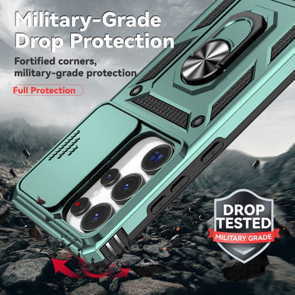 For Samsung Galaxy S25 Ultra 5G Sliding Camshield Holder Phone Case(Green) by buy2fix