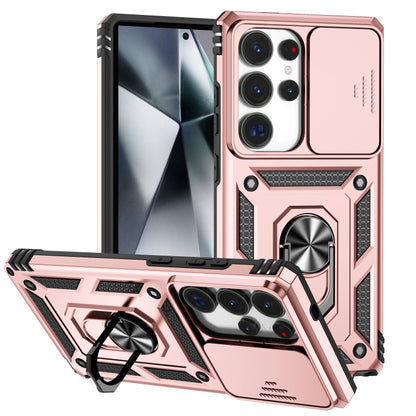 For Samsung Galaxy S25 Ultra 5G Sliding Camshield Holder Phone Case(Rose Gold) by buy2fix