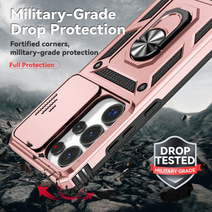 For Samsung Galaxy S25 Ultra 5G Sliding Camshield Holder Phone Case(Rose Gold) by buy2fix