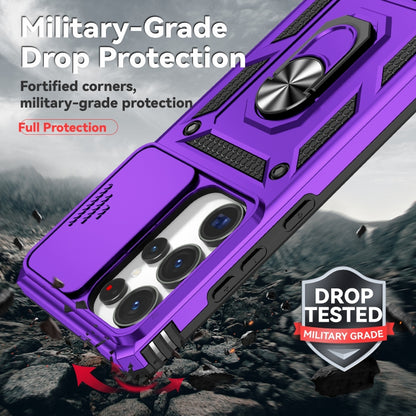 For Samsung Galaxy S25 Ultra 5G Sliding Camshield Holder Phone Case(Purple) by buy2fix