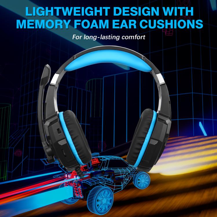 KOTION EACH G9000 Pro On-Ear Gaming Headset with Mic, Cable Length: About 2.1m(Black Blue) - Multimedia Headset by KOTION EACH | Online Shopping UK | buy2fix